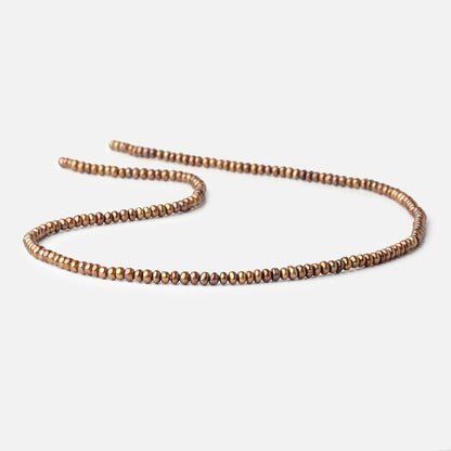 3mm Brass Center Drilled Button Pearls 15 inch 182 pieces