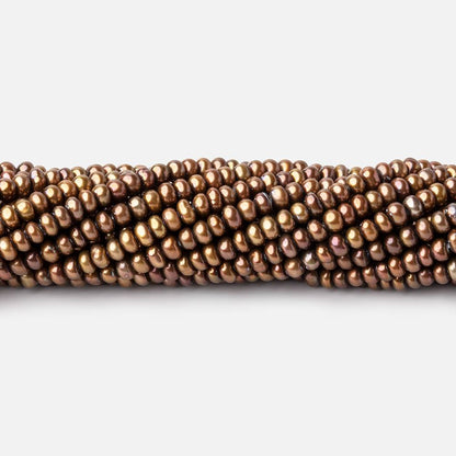 3mm Brass Center Drilled Button Pearls 15 inch 182 pieces