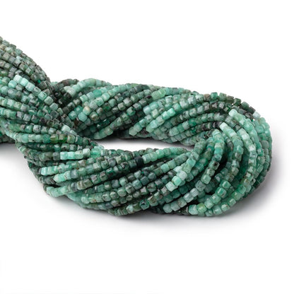 3mm Brazilian Emerald Micro Faceted Cube Beads 12.5 inch 108 pieces A