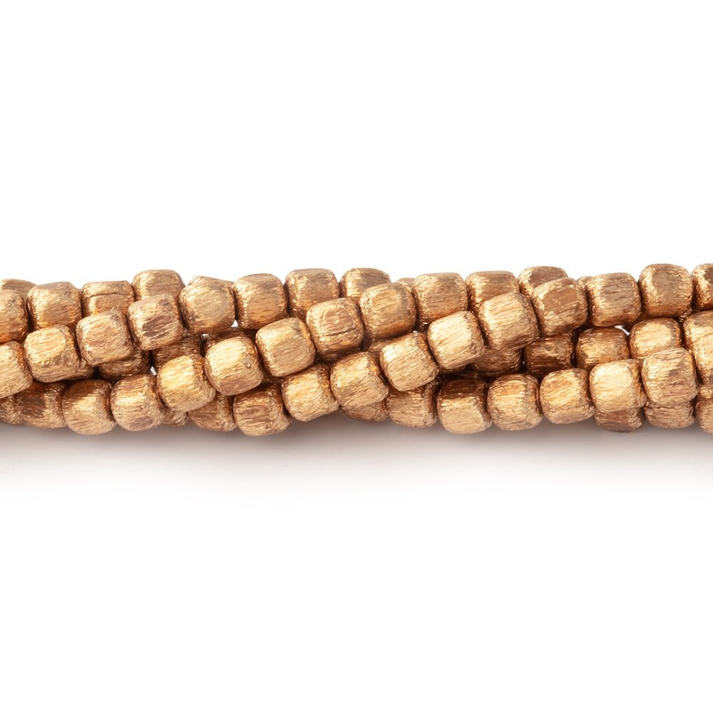 3mm Brushed Cube Beads