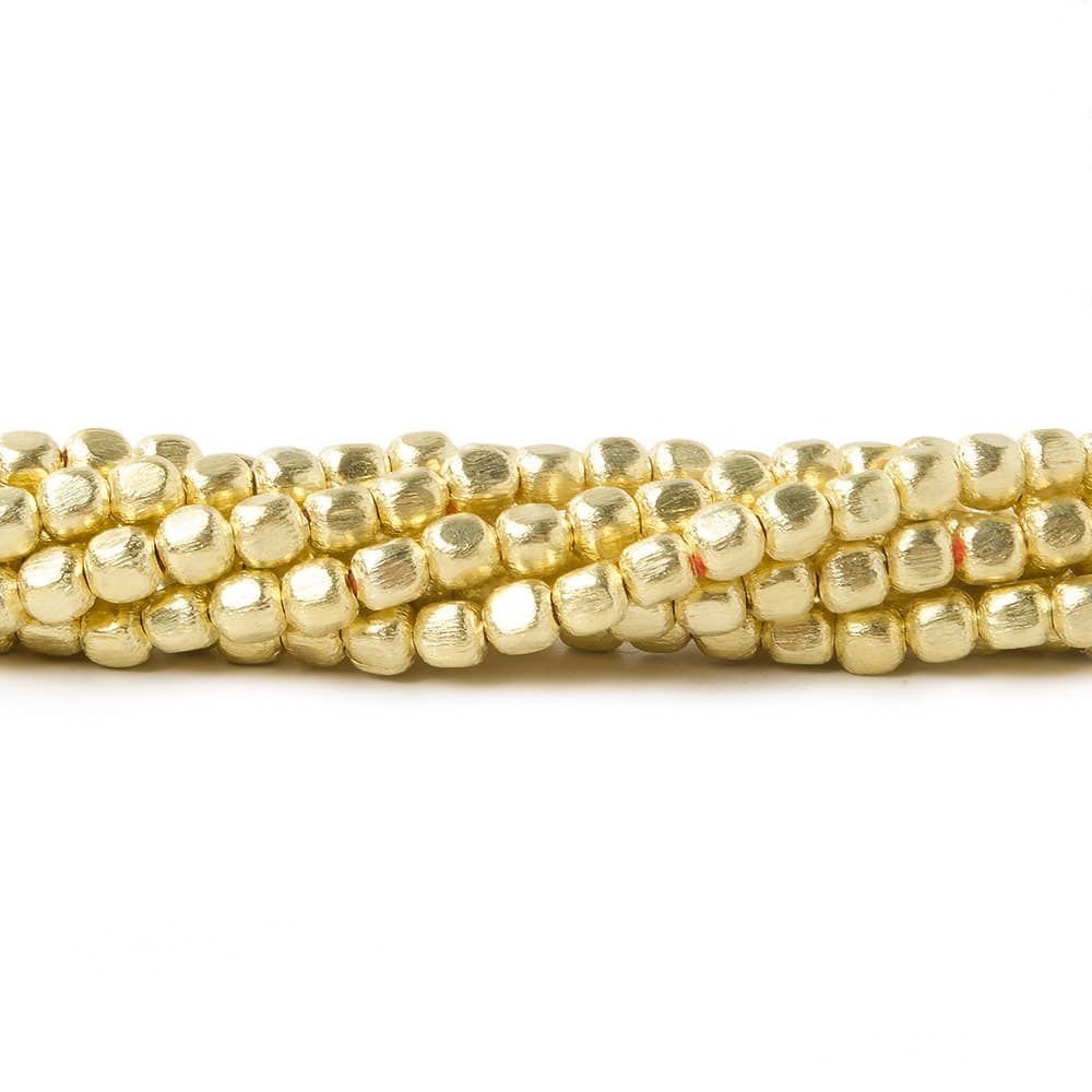 3mm Brushed Cube Beads