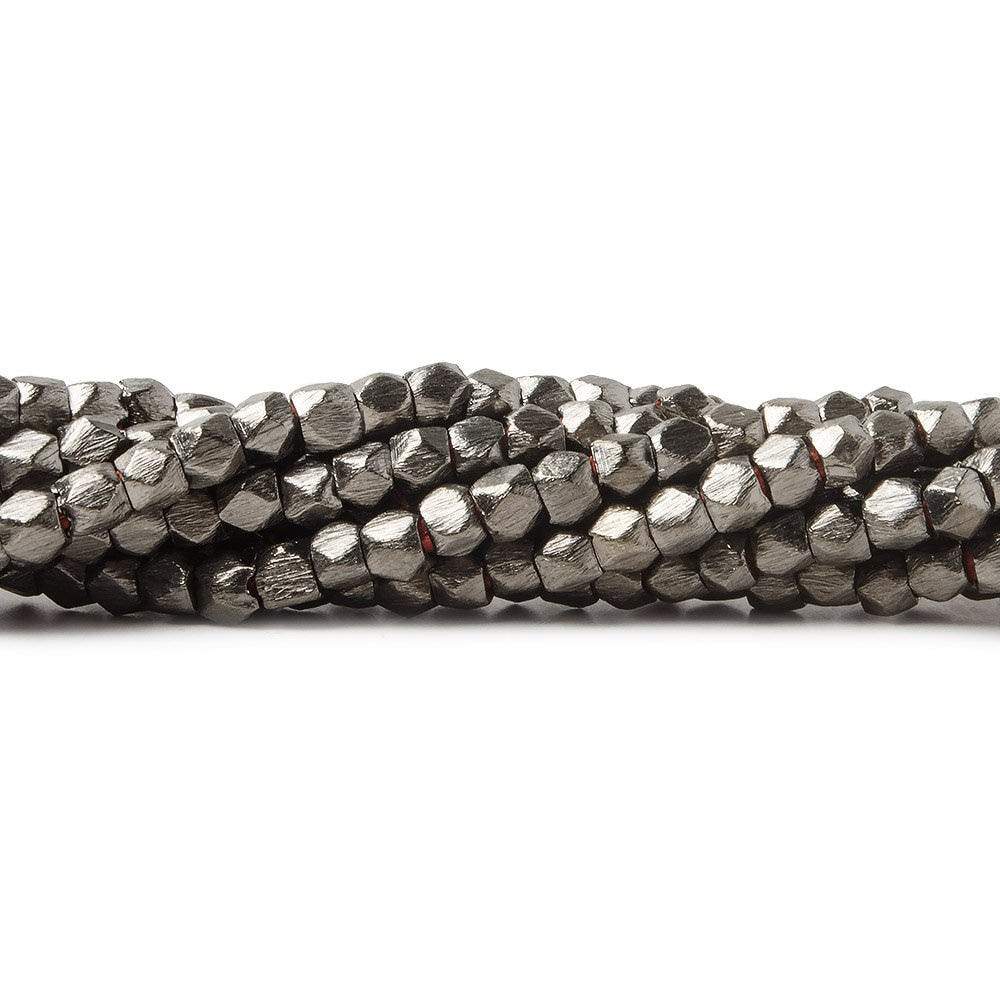 3mm Brushed Faceted Nugget Beads