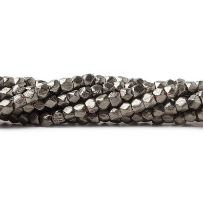 3mm Brushed Faceted Nugget Beads