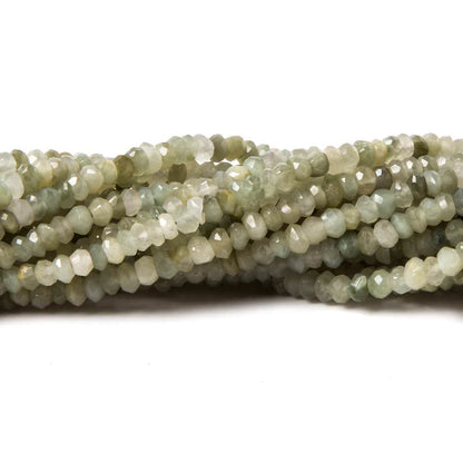 3mm Cat's Eye Green Quartz faceted rondelle 13 inch 175 beads