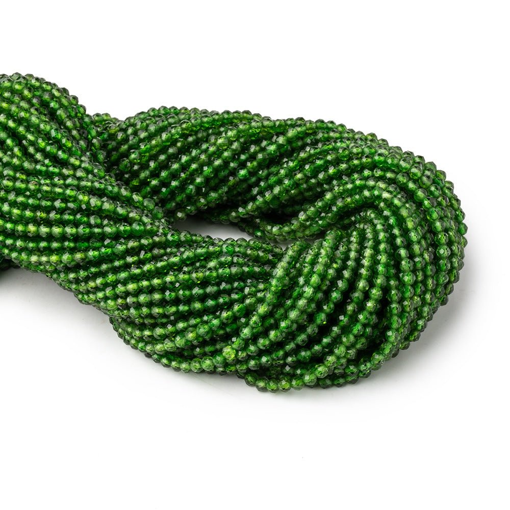 3mm Chrome Diopside Micro Faceted Round Beads 12.5 inch 108 pieces AA