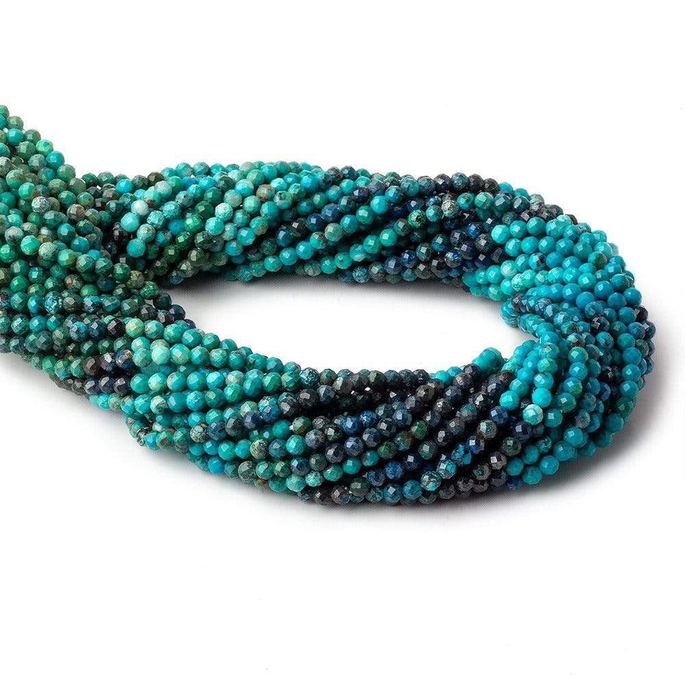 3mm Chrysocolla Micro Faceted Round Beads 12.5 inch 110 pieces