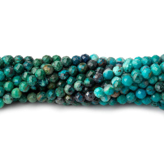 3mm Chrysocolla Micro Faceted Round Beads 12.5 inch 110 pieces