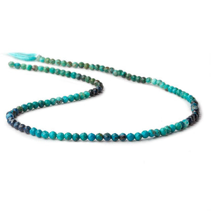 3mm Chrysocolla Micro Faceted Round Beads 12.5 inch 110 pieces