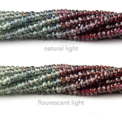 3mm Color Change Sapphire Faceted Rondelle Beads 14 inch 220 pieces