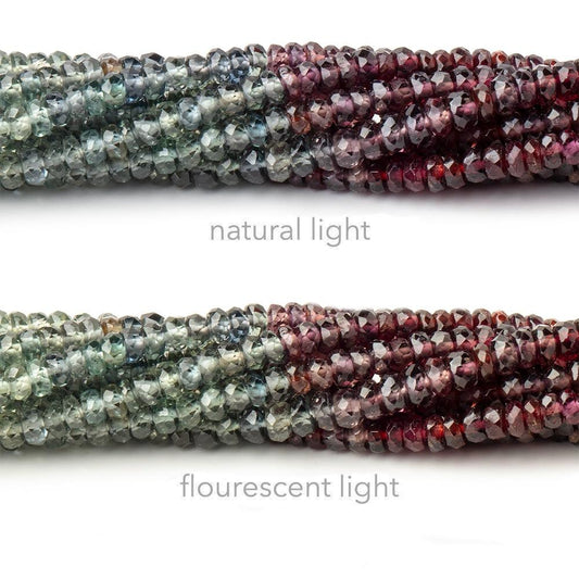 3mm Color Change Sapphire Faceted Rondelle Beads 14 inch 220 pieces