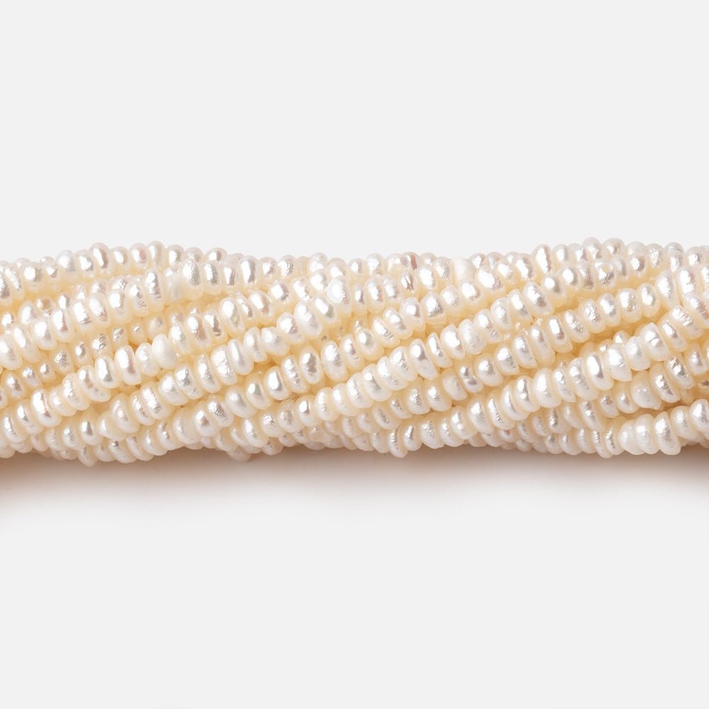 3mm Cream Center Drill Button Freshwater Pearls 15 inch 275 pieces