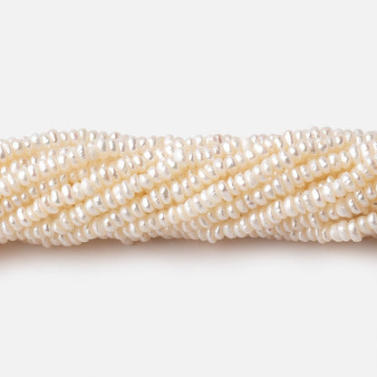 3mm Cream Center Drill Button Freshwater Pearls 15 inch 275 pieces