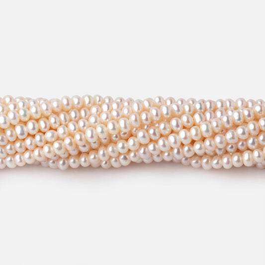 3mm Cream Center Drilled Button Freshwater Pearls 15 inch 160 pieces AA