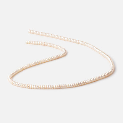 3mm Cream Center Drilled Button Freshwater Pearls 15 inch 160 pieces AA