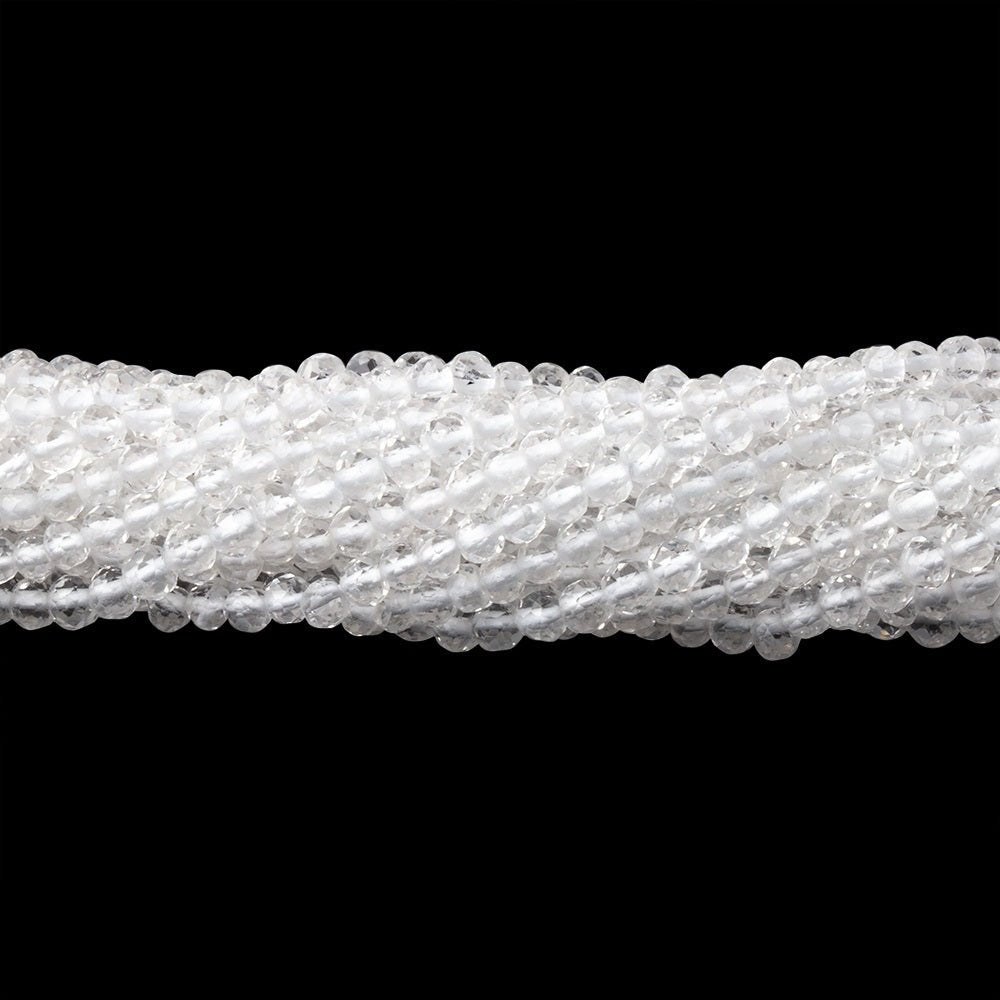 3mm Crystal Quartz Faceted Round Beads 13.75 inch 145 pieces