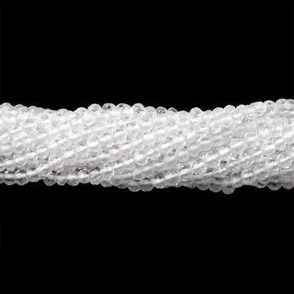 3mm Crystal Quartz Faceted Round Beads 13.75 inch 145 pieces