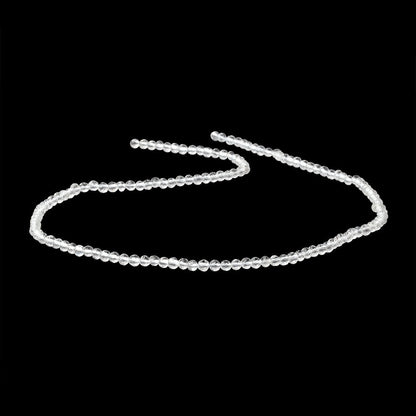3mm Crystal Quartz Faceted Round Beads 13.75 inch 145 pieces