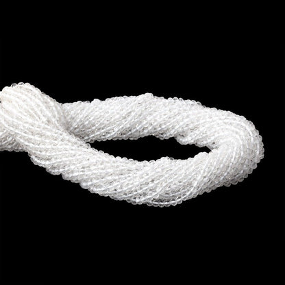 3mm Crystal Quartz Faceted Round Beads 13.75 inch 145 pieces