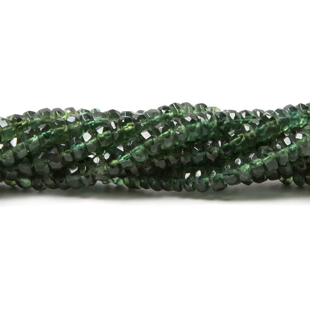 3mm Dark Green Apatite faceted rondelle beads 14 inch 185 pieces