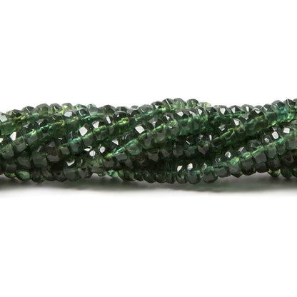 3mm Dark Green Apatite faceted rondelle beads 14 inch 185 pieces