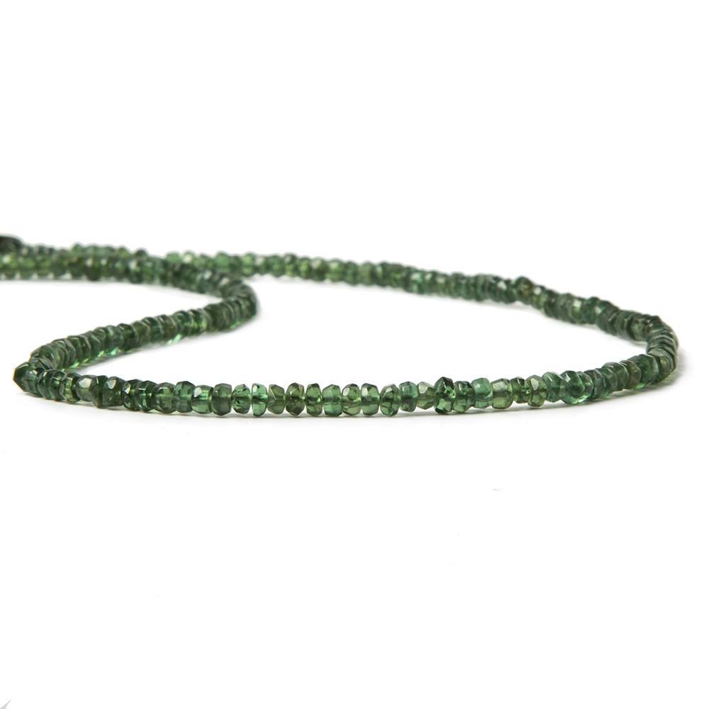 3mm Dark Green Apatite faceted rondelle beads 14 inch 185 pieces