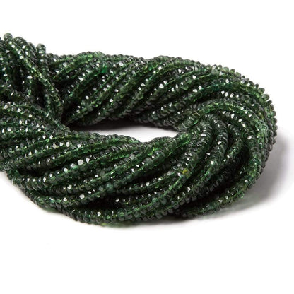 3mm Dark Green Apatite faceted rondelle beads 14 inch 185 pieces