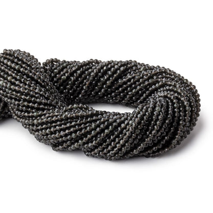 3mm Dark Platinum Grey Moonstone Micro Faceted round beads 13 inch 120 pieces A