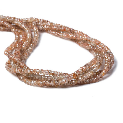 3mm Dark Rose' Zircon Faceted Rondelle Beads 14 inch 175 pieces