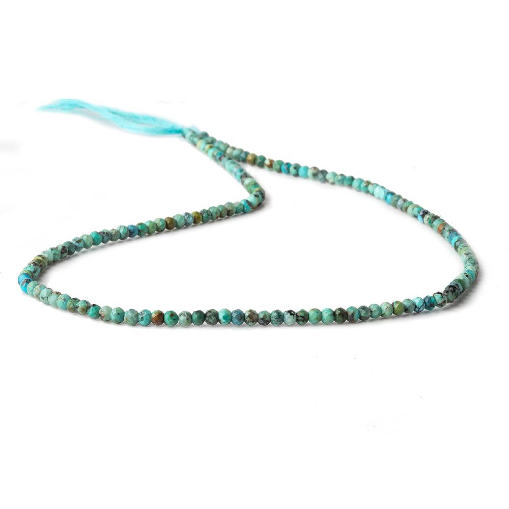 3mm Earthy Turquoise micro faceted rondelle beads 13 inch 145 pieces AA