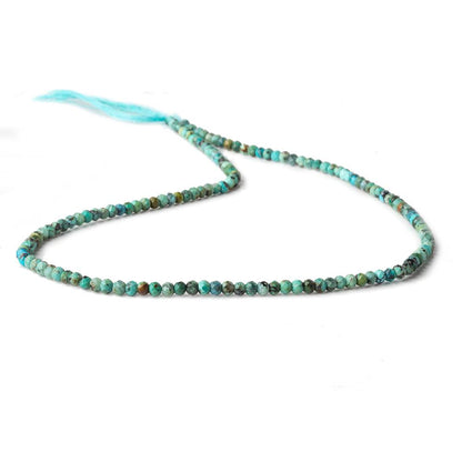 3mm Earthy Turquoise micro faceted rondelle beads 13 inch 145 pieces AA
