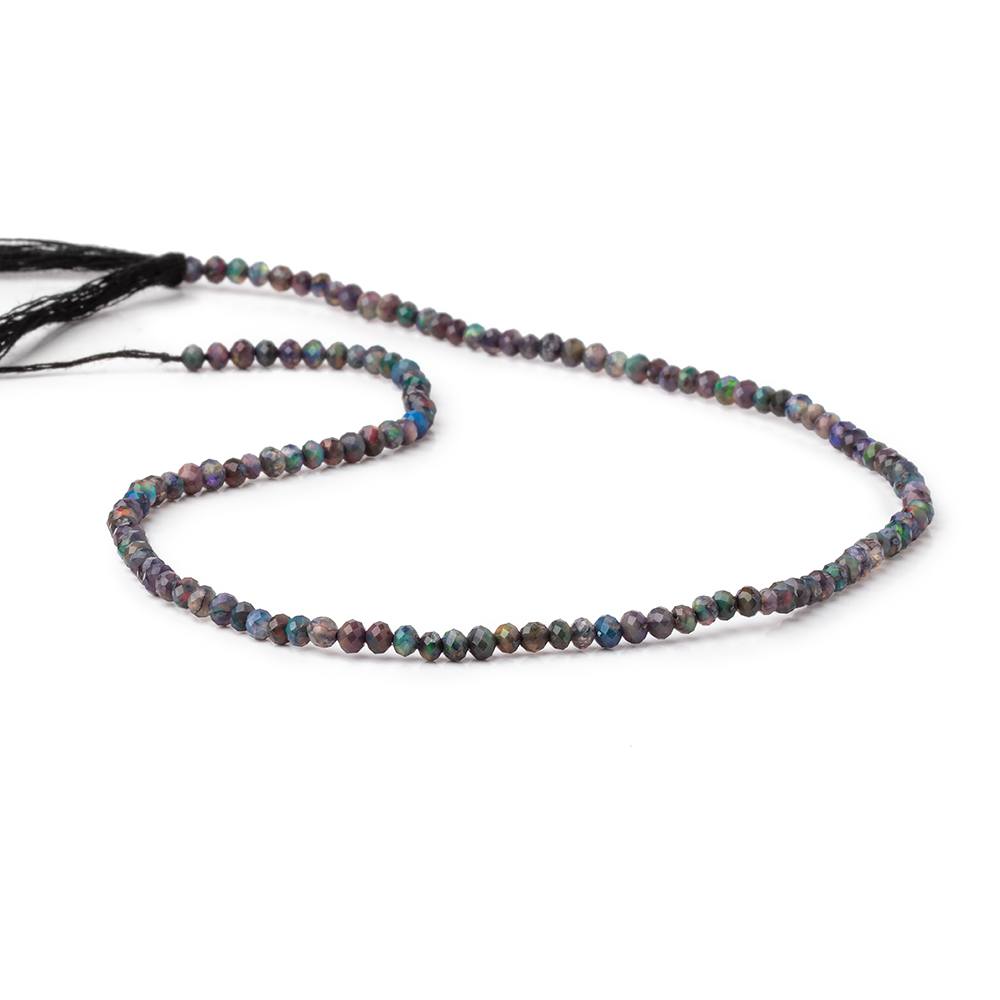 3mm Ethiopian Black Opal Micro Faceted Rondelle Beads 12.25 inch 130 pieces AA