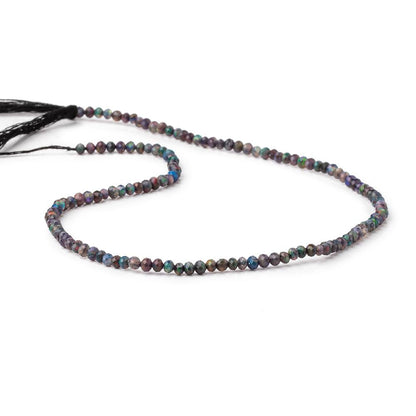 3mm Ethiopian Black Opal Micro Faceted Rondelle Beads 12.25 inch 130 pieces AA