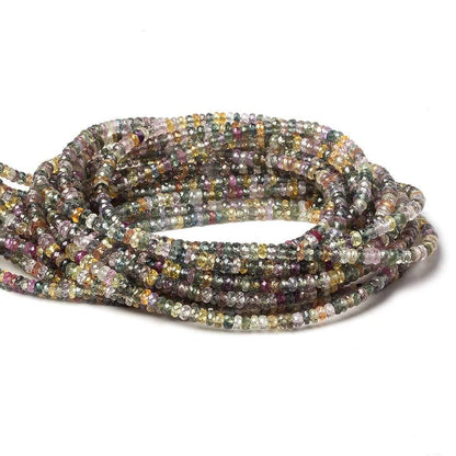 3mm Fancy Sapphire faceted rondelles 15 inch 251 beads AA Grade