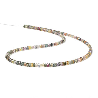 3mm Fancy Sapphire faceted rondelles 15 inch 251 beads AA Grade