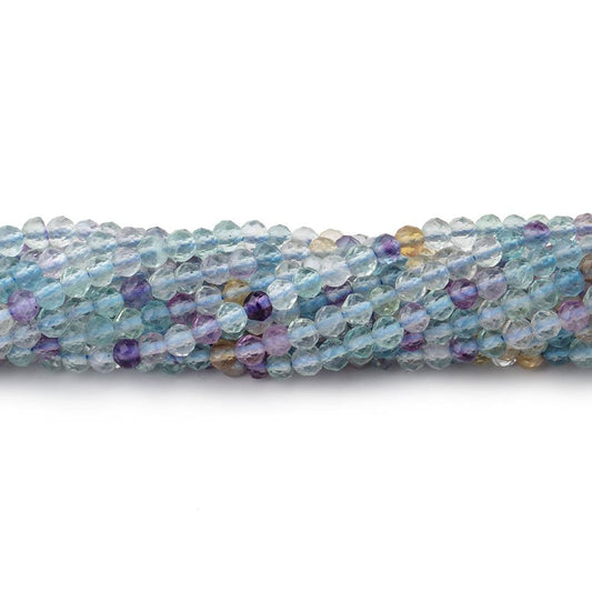 3mm Fluorite Micro Faceted Round Beads 15 inch 142 pieces