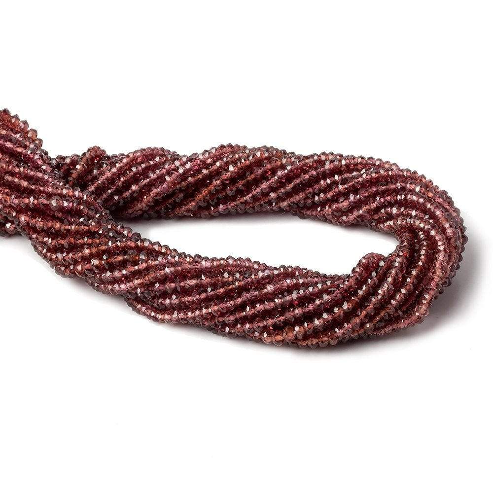 3mm Garnet faceted rondelle beads 14.5 inch 154 beads