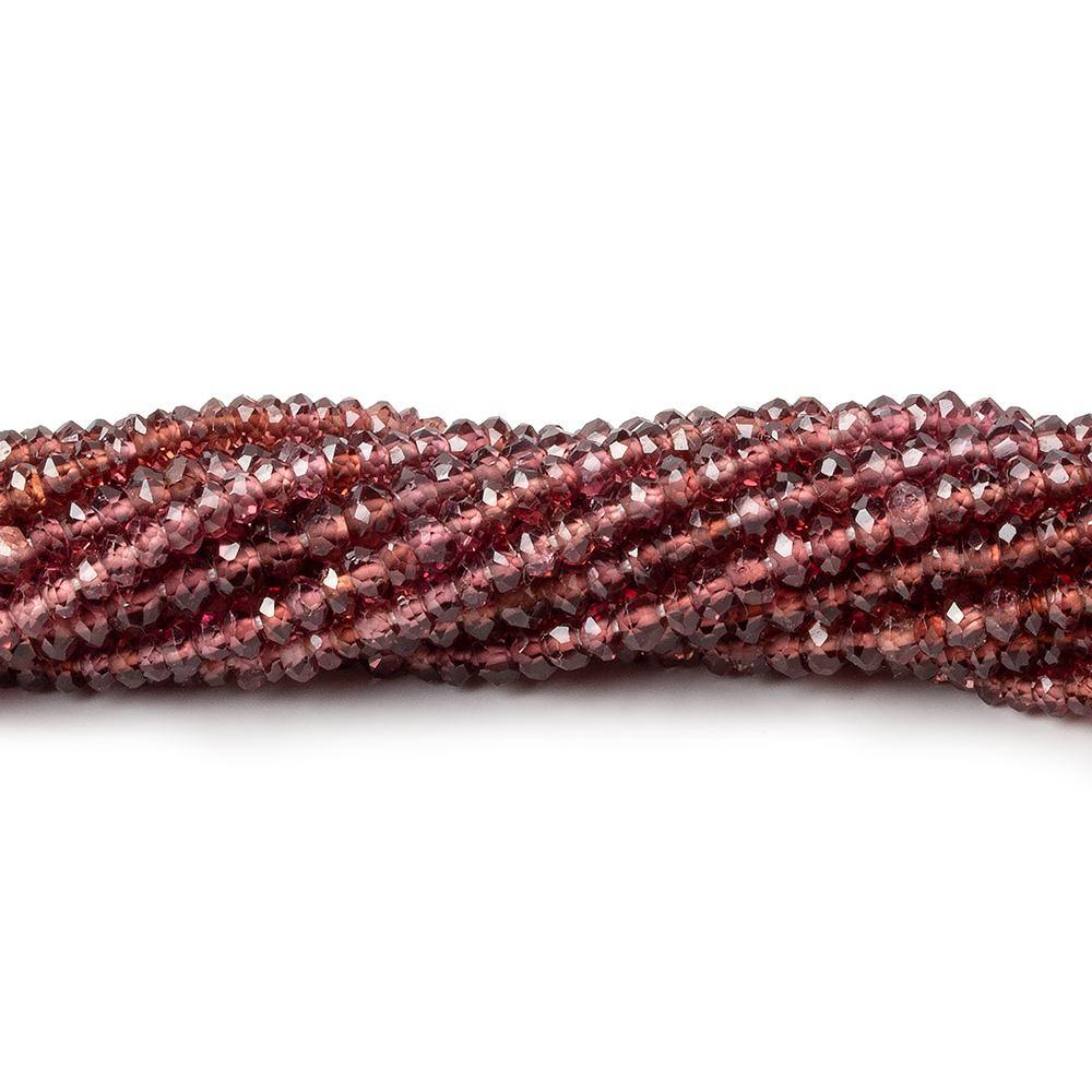 3mm Garnet faceted rondelle beads 14.5 inch 154 beads
