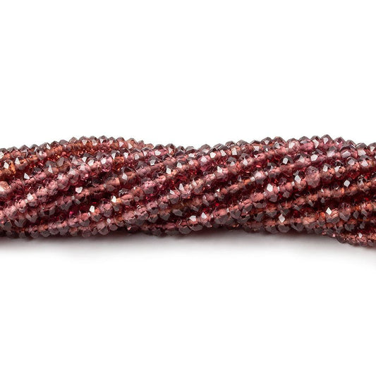 3mm Garnet faceted rondelle beads 14.5 inch 154 beads