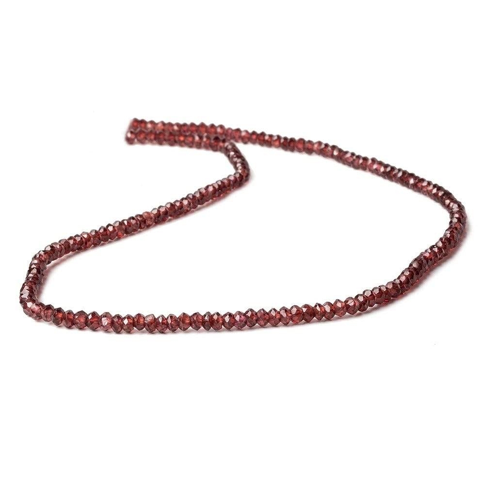 3mm Garnet faceted rondelle beads 14.5 inch 154 beads