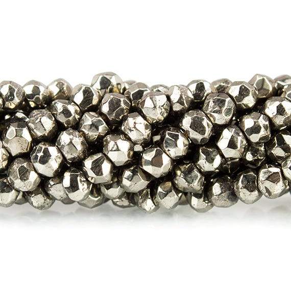 3mm Gold plated Pyrite Faceted Rondelle Beads 12.5 inches 120 pieces