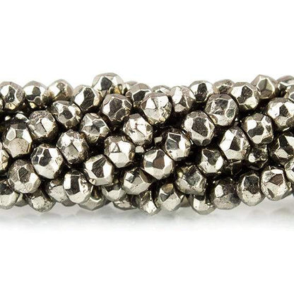 3mm Gold plated Pyrite Faceted Rondelle Beads 12.5 inches 120 pieces