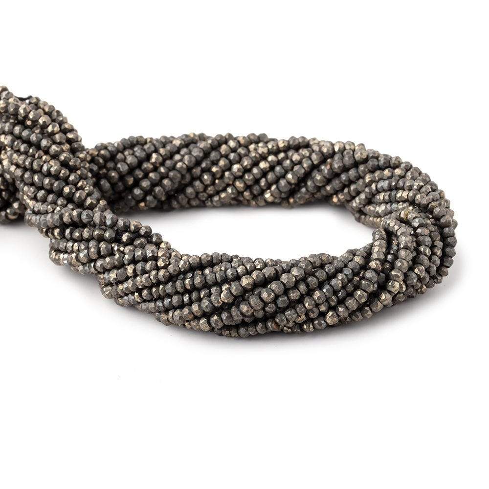 3mm Golden Pyrite Faceted Rondelle Beads 13 inch 154 pieces