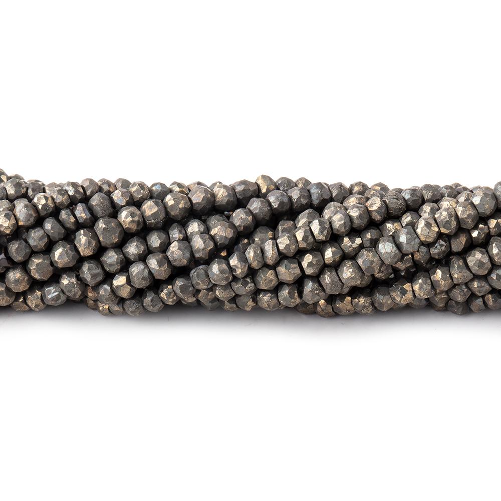 3mm Golden Pyrite Faceted Rondelle Beads 13 inch 154 pieces