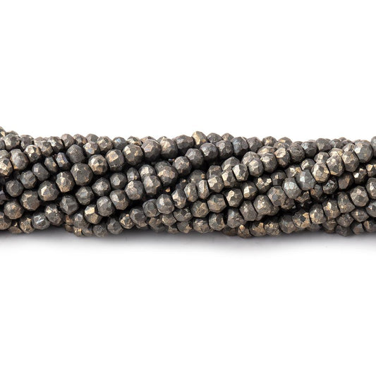 3mm Golden Pyrite Faceted Rondelle Beads 13 inch 154 pieces