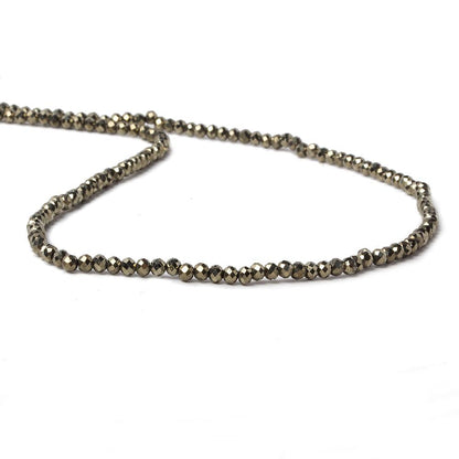 3mm Golden Pyrite microfaceted rondelle beads 14 inch 150 pieces