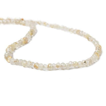 3mm Golden Rutilated Quartz Faceted Rondelle Beads 13.5 inch 132 pieces