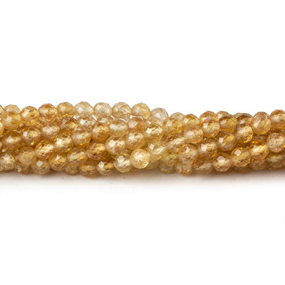 3mm Golden Tourmaline micro faceted rounds 13 inch 102 pieces  AAA
