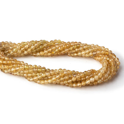 3mm Golden Tourmaline micro faceted rounds 13 inch 102 pieces  AAA