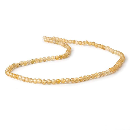 3mm Golden Tourmaline micro faceted rounds 13 inch 102 pieces  AAA