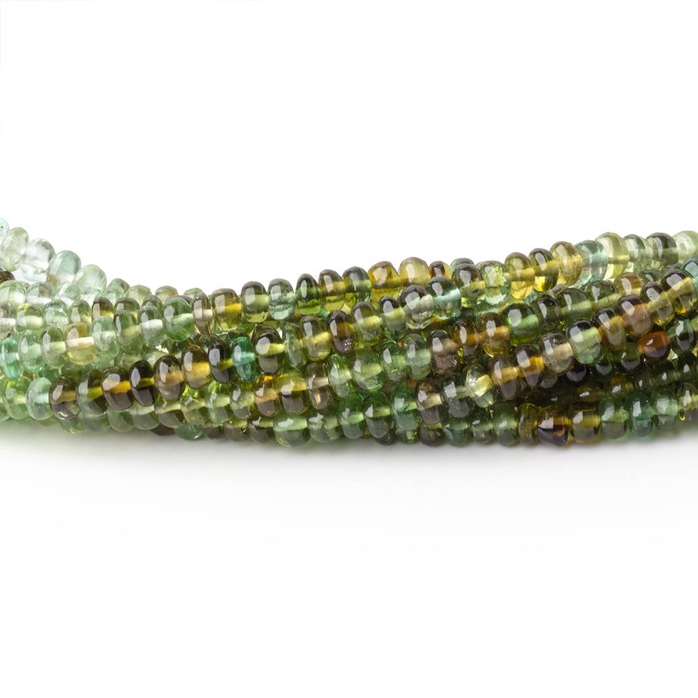 3mm Green Afghani Tourmaline Plain Rondelle Beads 16 inch 215 pieces